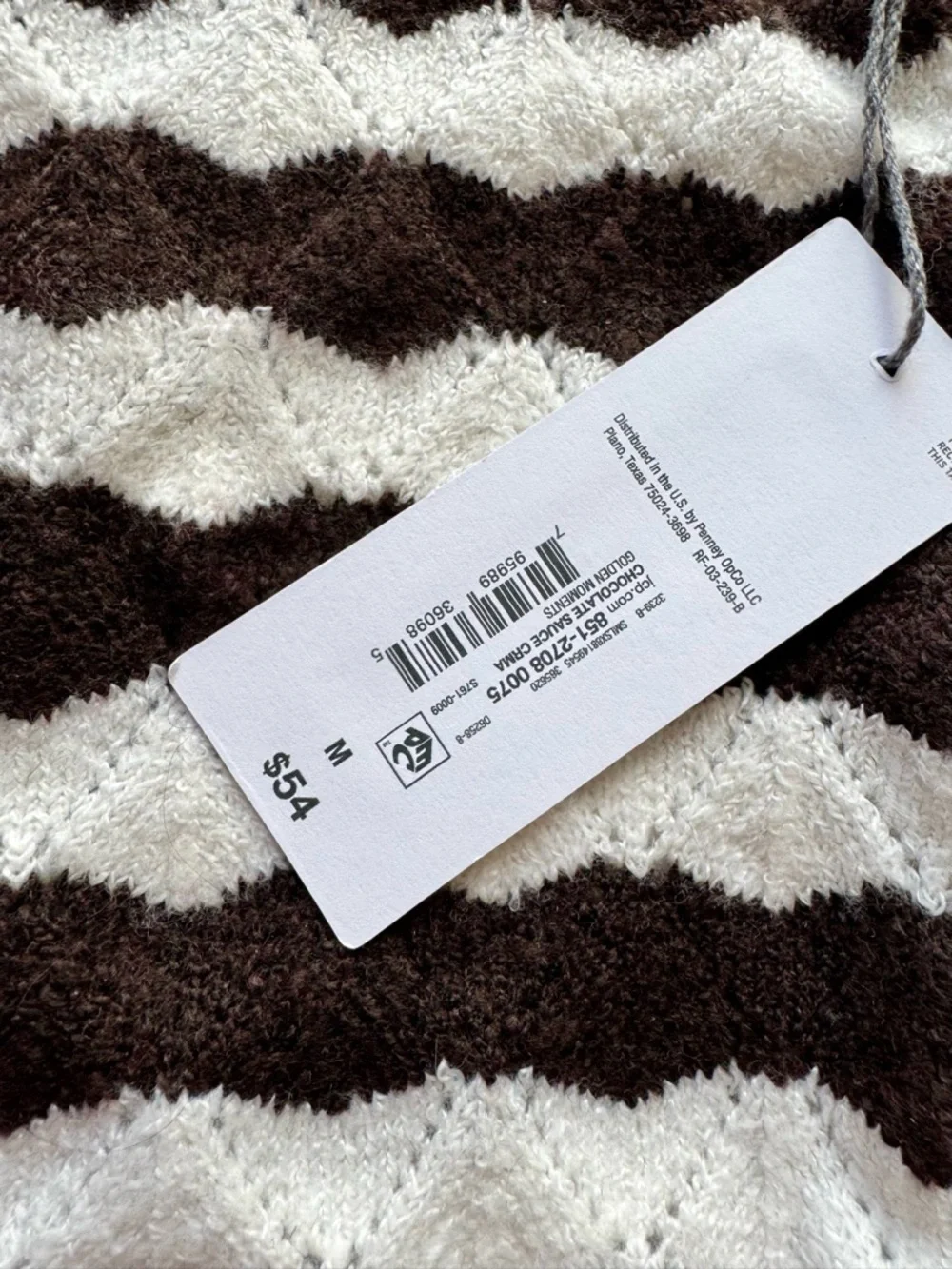 Liz Claiborne Brown & Cream Striped Crewneck Sweater - Picture 3 of 6